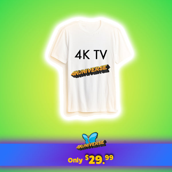4K TV White T-Shirt