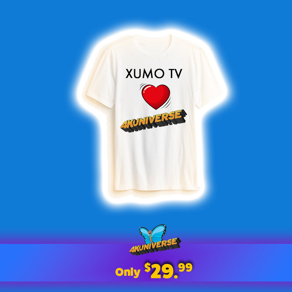 XUMO TV Loves 4KUNIVERSE White T-Shirt